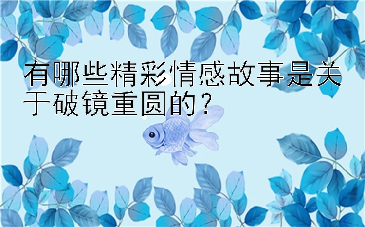 有哪些精彩情感故事是关于破镜重圆的？