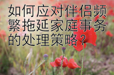 如何应对伴侣频繁拖延家庭事务的处理策略？